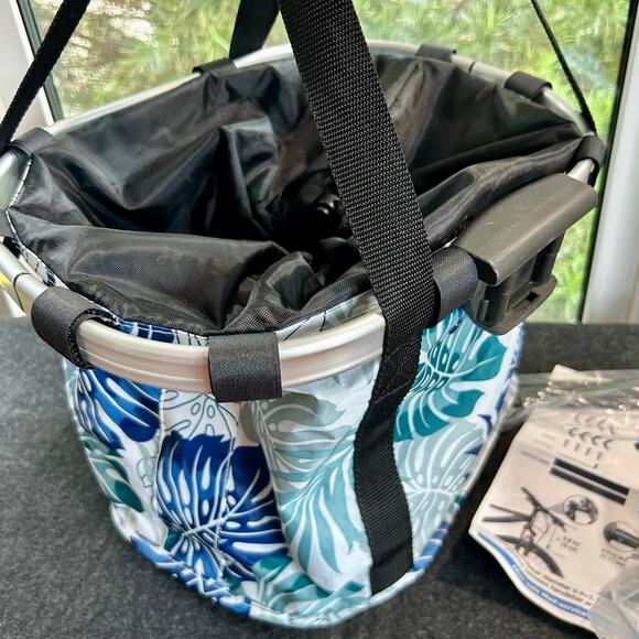 Raymace Floral Bike Handlebar Basket – Foldable Tote with Mounting Kit, New - Picture 7 of 10